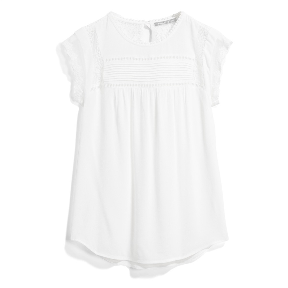 Daniel Rainn: Becru Lace Detail Blouse